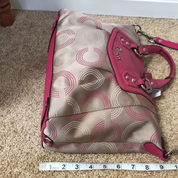 NWT! COACH pebble Taylor tote in silver with peony - Picture 12 of 15